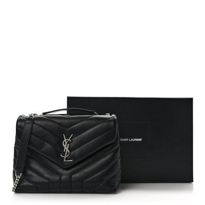 Saint Laurent Calfskin Y Quilted Monogram Small Loulou Chain Satchel Black 15 of 15