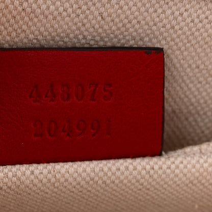 Gucci Moon Calfskin Web Medium Dionysus Bamboo Top Handle Bag Hibiscus Red 7 of 13