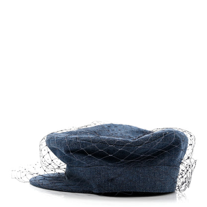 Christian Dior Denim Arty Veil Cap 57 Blue 4 of 9