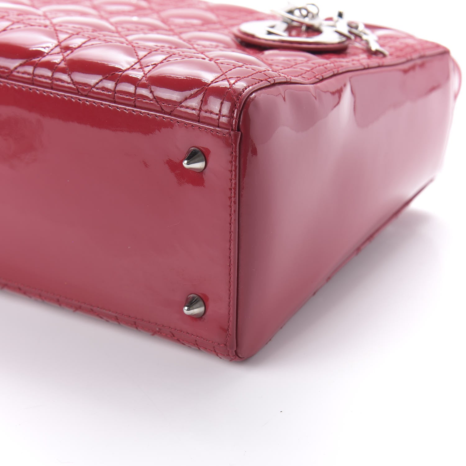 Christian Dior Patent Cannage Medium Lady Dior Red 7 of 9