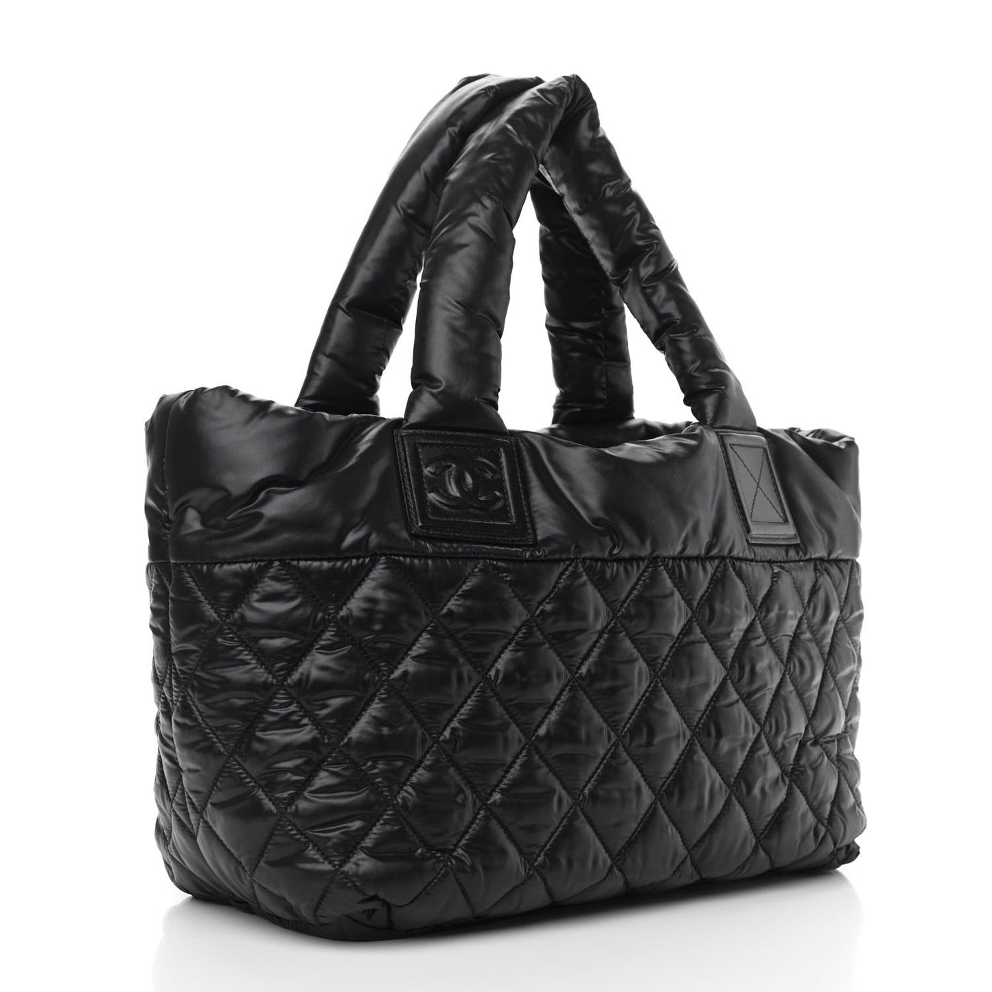 Nylon Quilted Small Coco Cocoon Tote Black