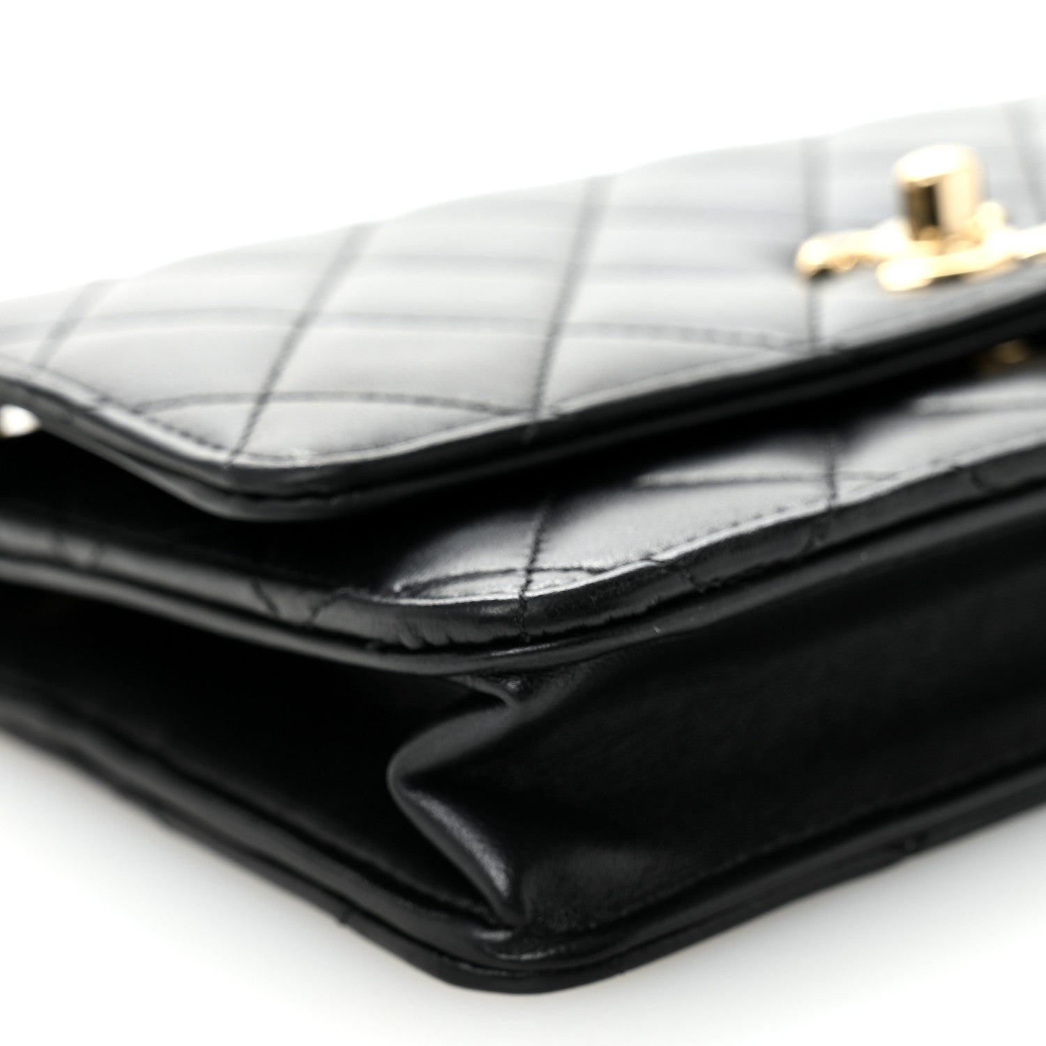 Chanel Lambskin Quilted Trendy CC Wallet On Chain WOC Black 10 of 12