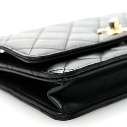 Chanel Lambskin Quilted Trendy CC Wallet On Chain WOC Black 10 of 12