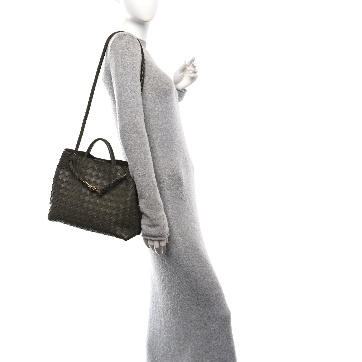 Nappa Intrecciato Medium Andiamo Shoulder Bag Cypress