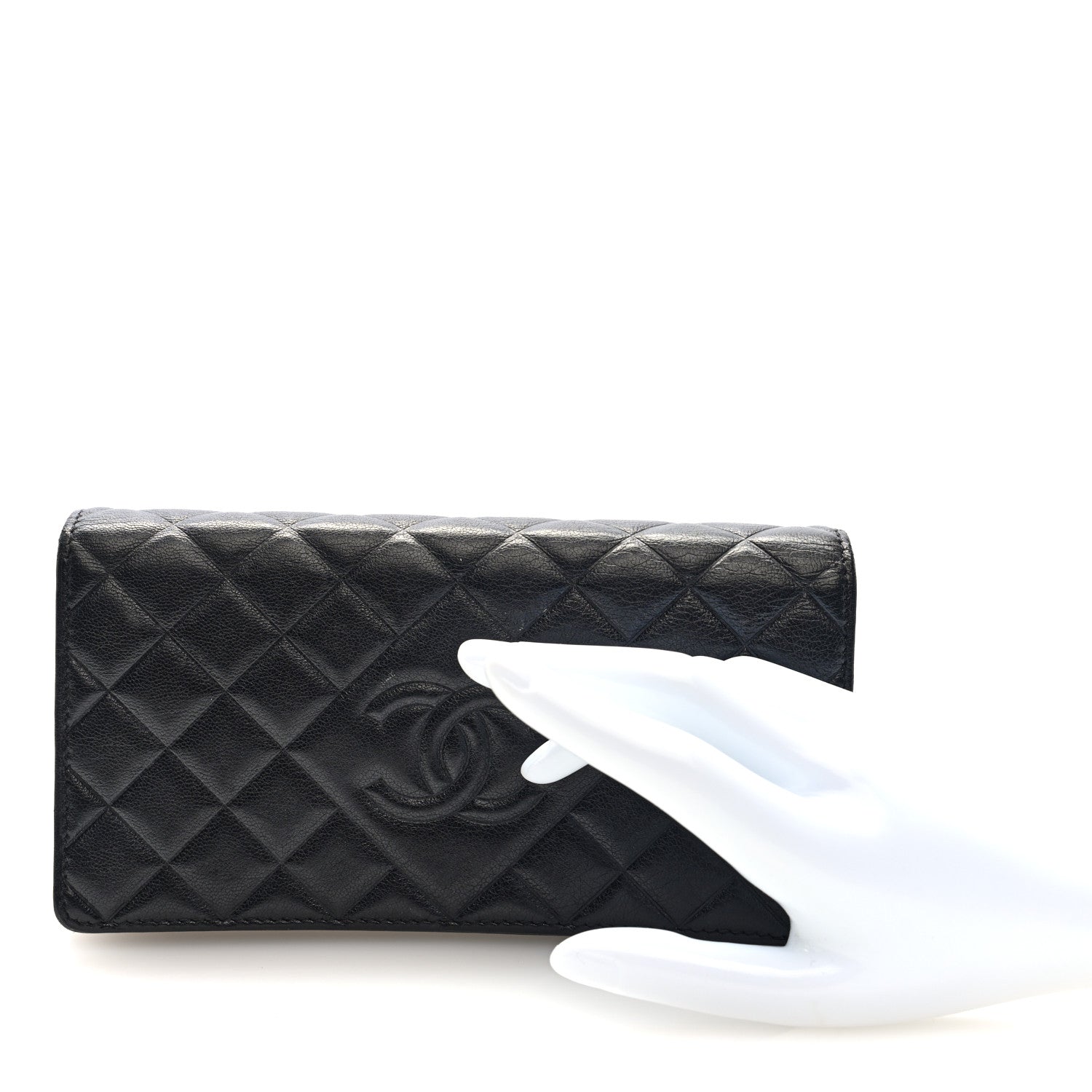 Chanel Lambskin Quilted Timeless CC Large Gusset Flap Wallet Black 2 of 7