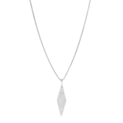 Tiffany Sterling Silver Diamond Mesh Pendant Necklace 1 of 7