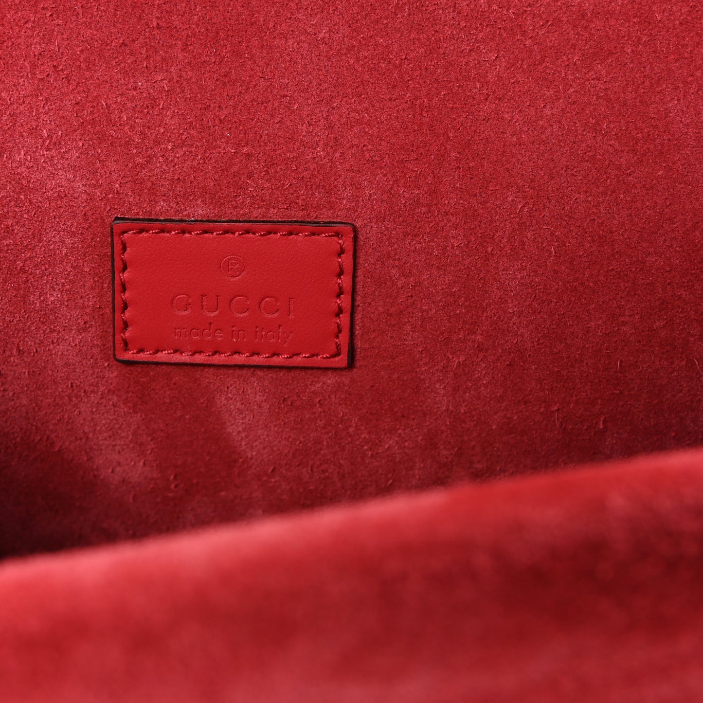 GG Supreme Monogram Suede Crystal Small Dionysus Shoulder Bag Beige Ebony Vulcanic Red