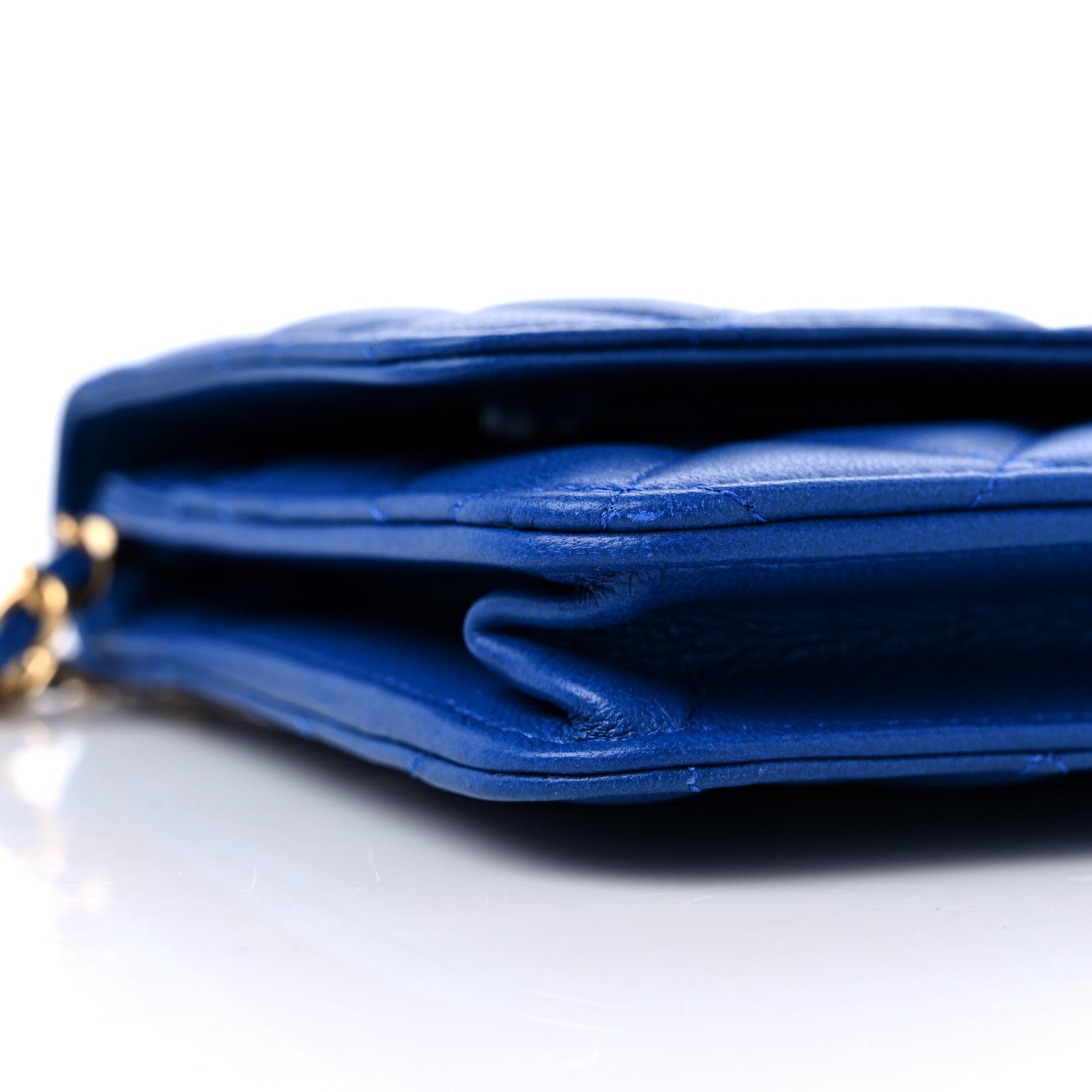 Chanel Lambskin Quilted CC Pearl Crush Wallet on Chain WOC Blue 9 of 10