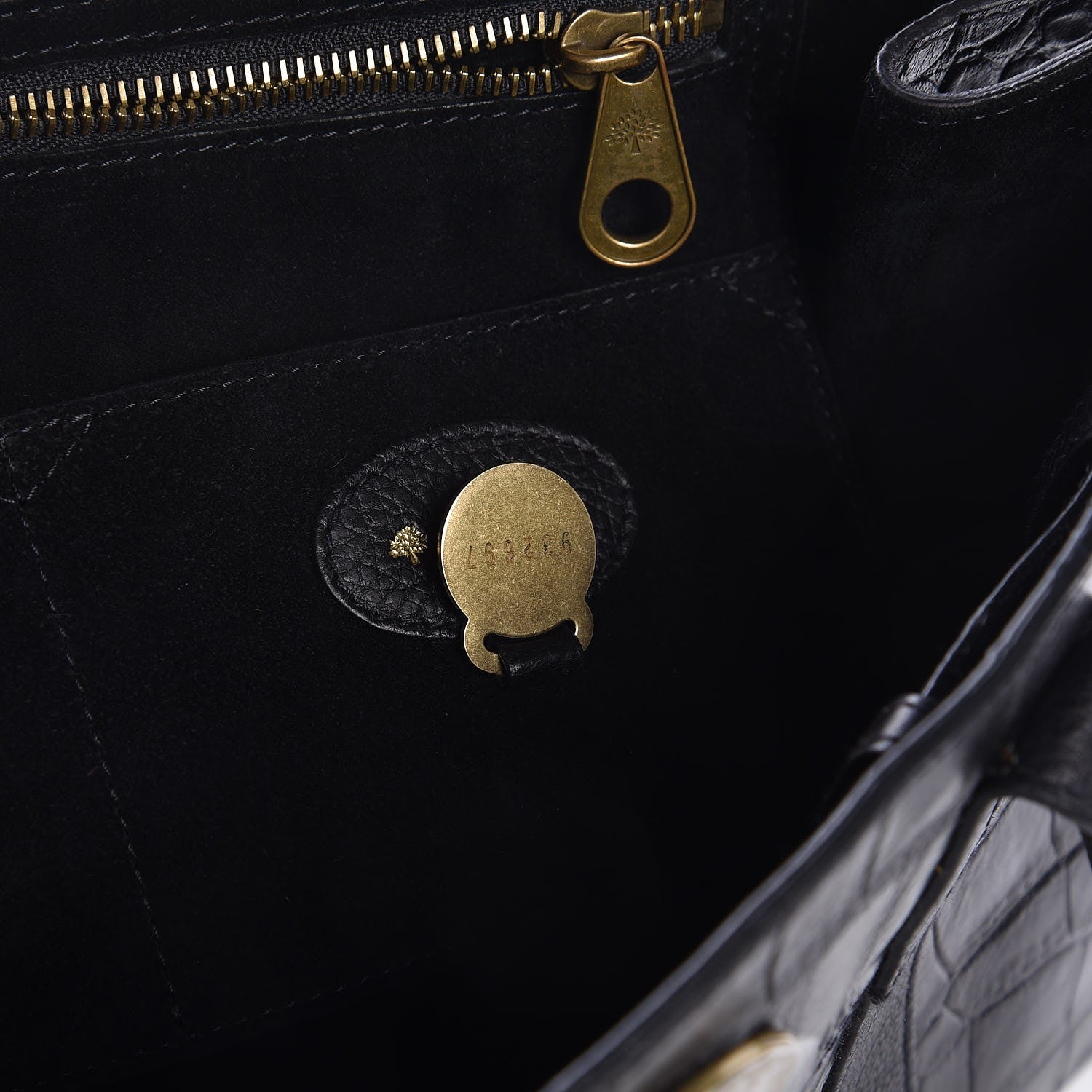 Mulberry Croc Embossed Bayswater Black 7 of 7