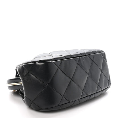 Chanel Lambskin Quilted CC Kisslock Clutch Black 4 of 11