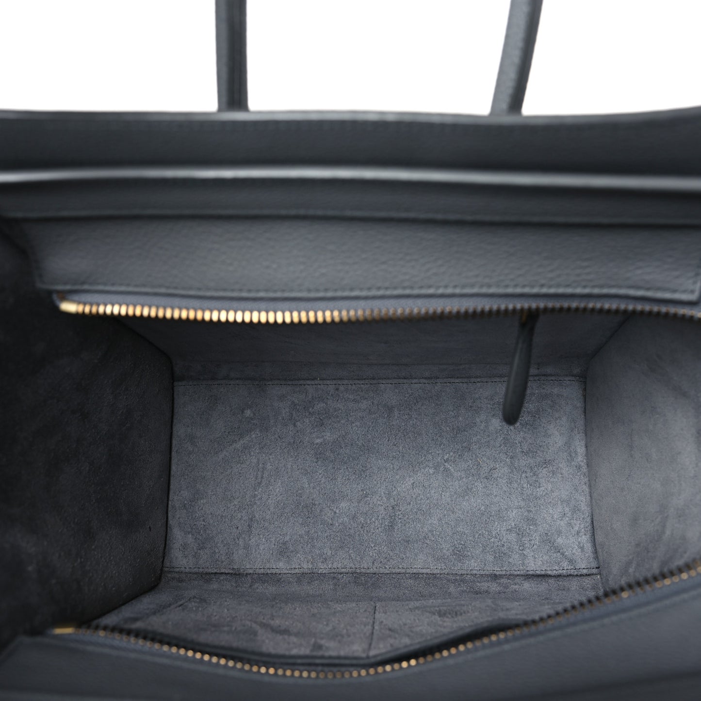 Drummed Calfskin Micro Luggage Kohl
