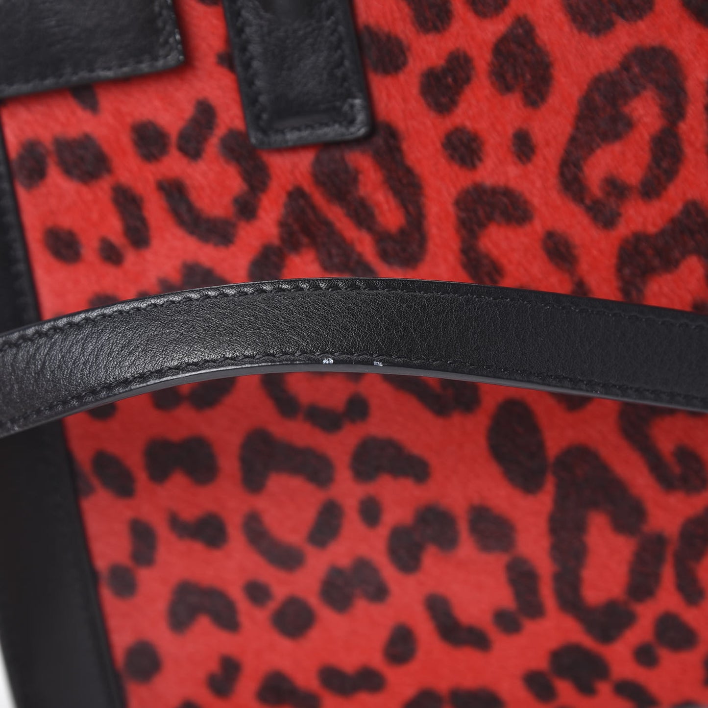 Calf Hair Leopard Printed Nano Sac De Jour Red Black