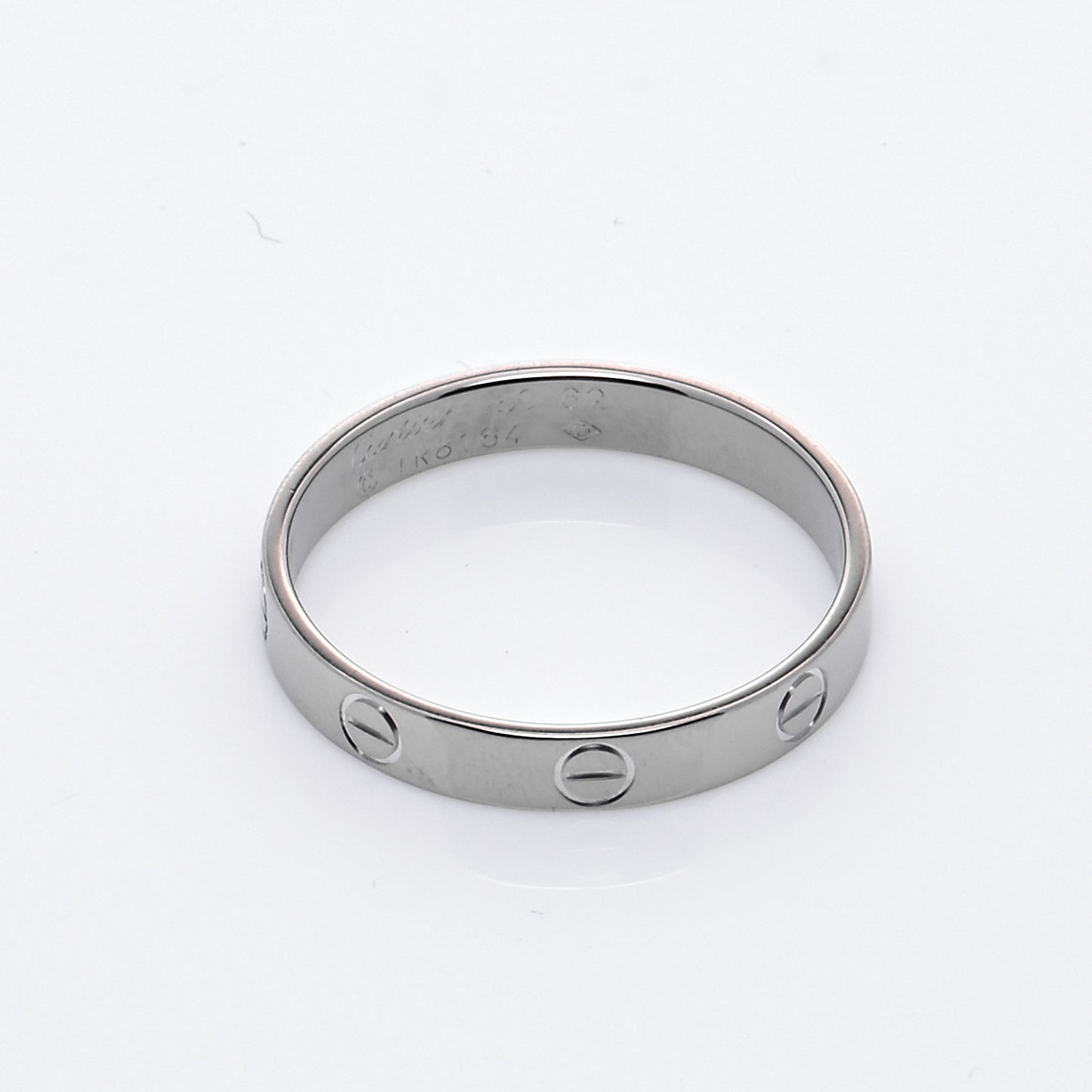 18K White Gold 3.5mm LOVE Wedding Band Ring 62 10