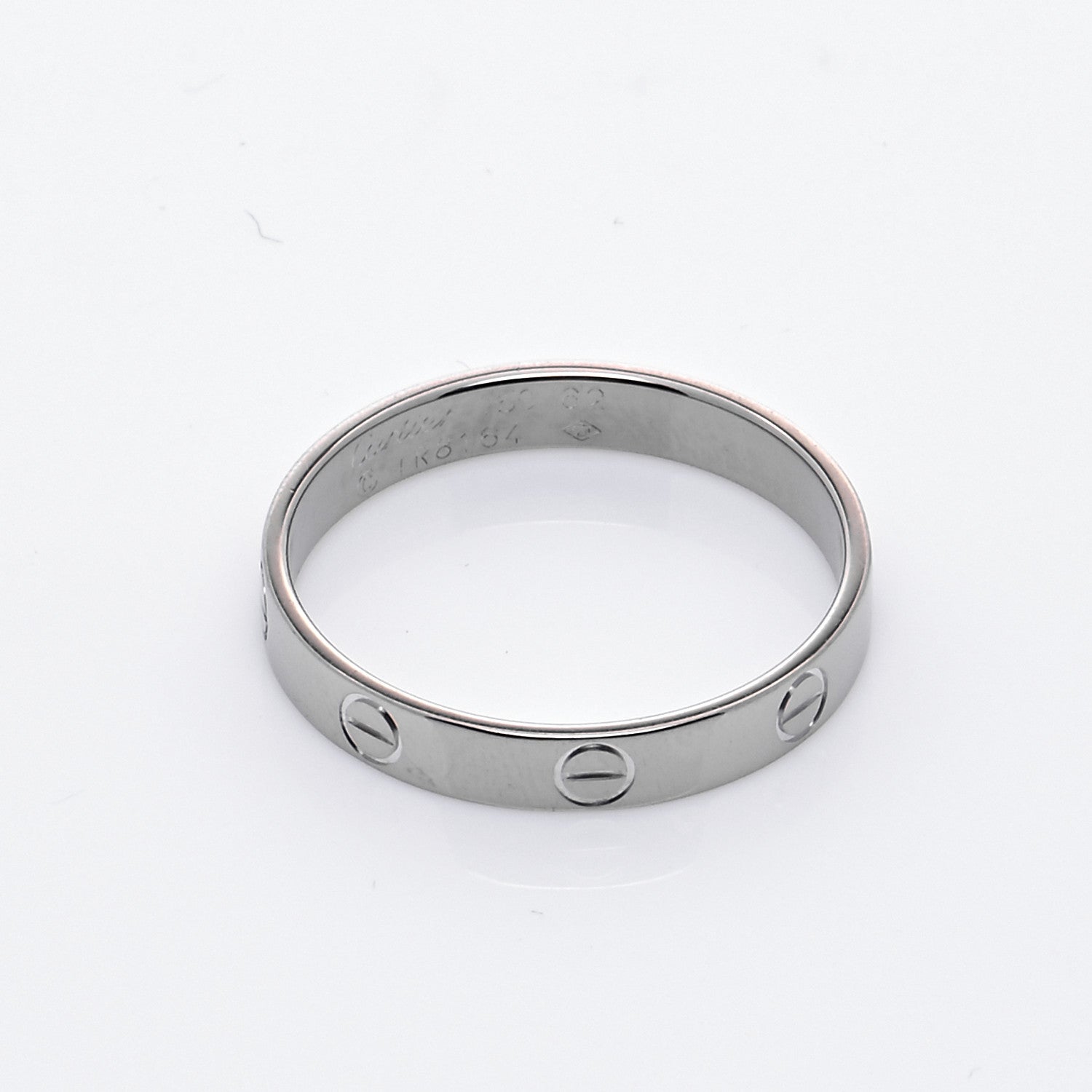 Cartier 18K White Gold 3.5mm LOVE Wedding Band Ring 62 10 5 of 6