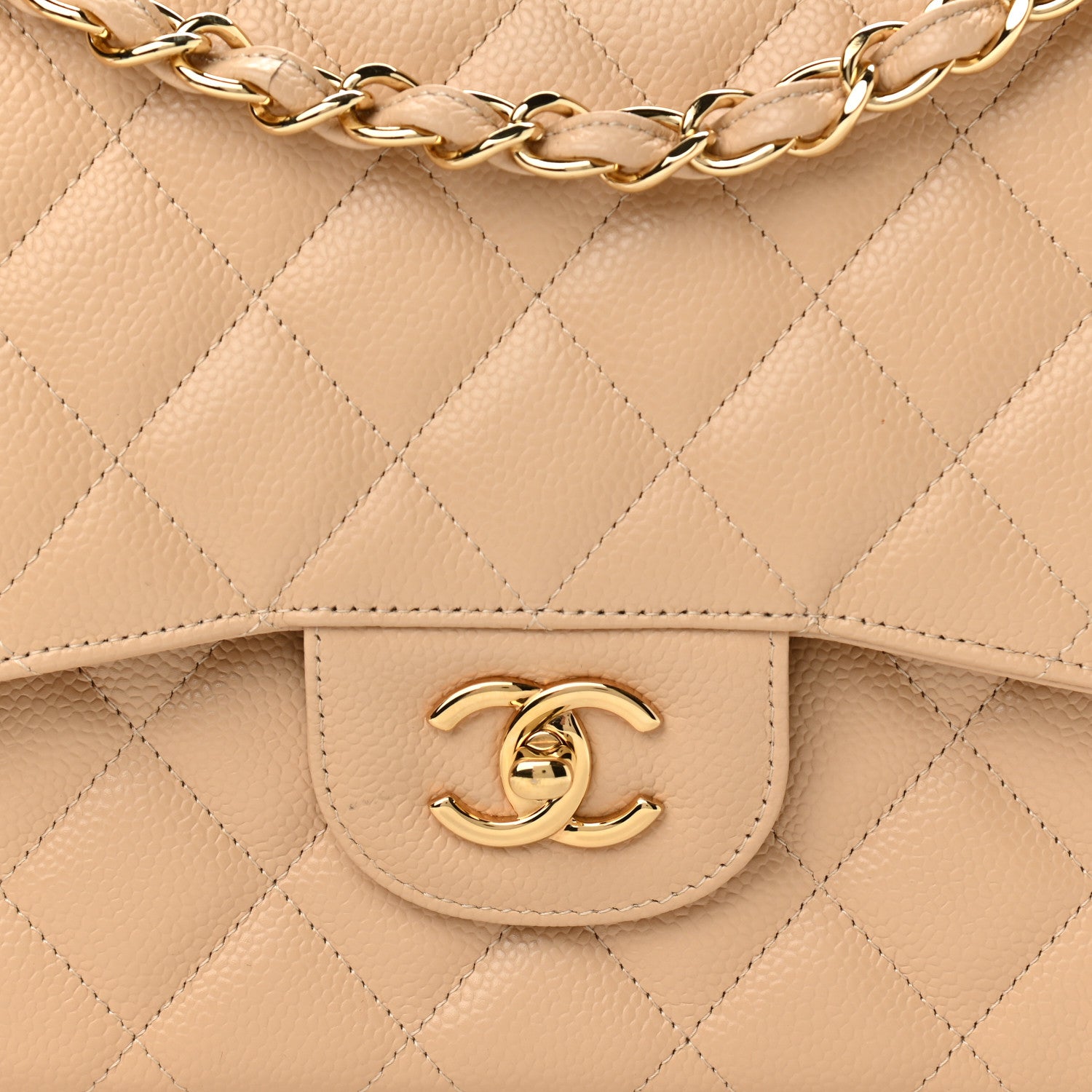 Chanel Caviar Quilted Jumbo Double Flap Beige Clair 8 of 12