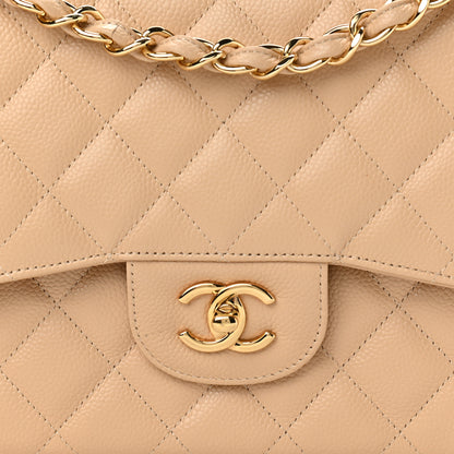 Chanel Caviar Quilted Jumbo Double Flap Beige Clair 8 of 12