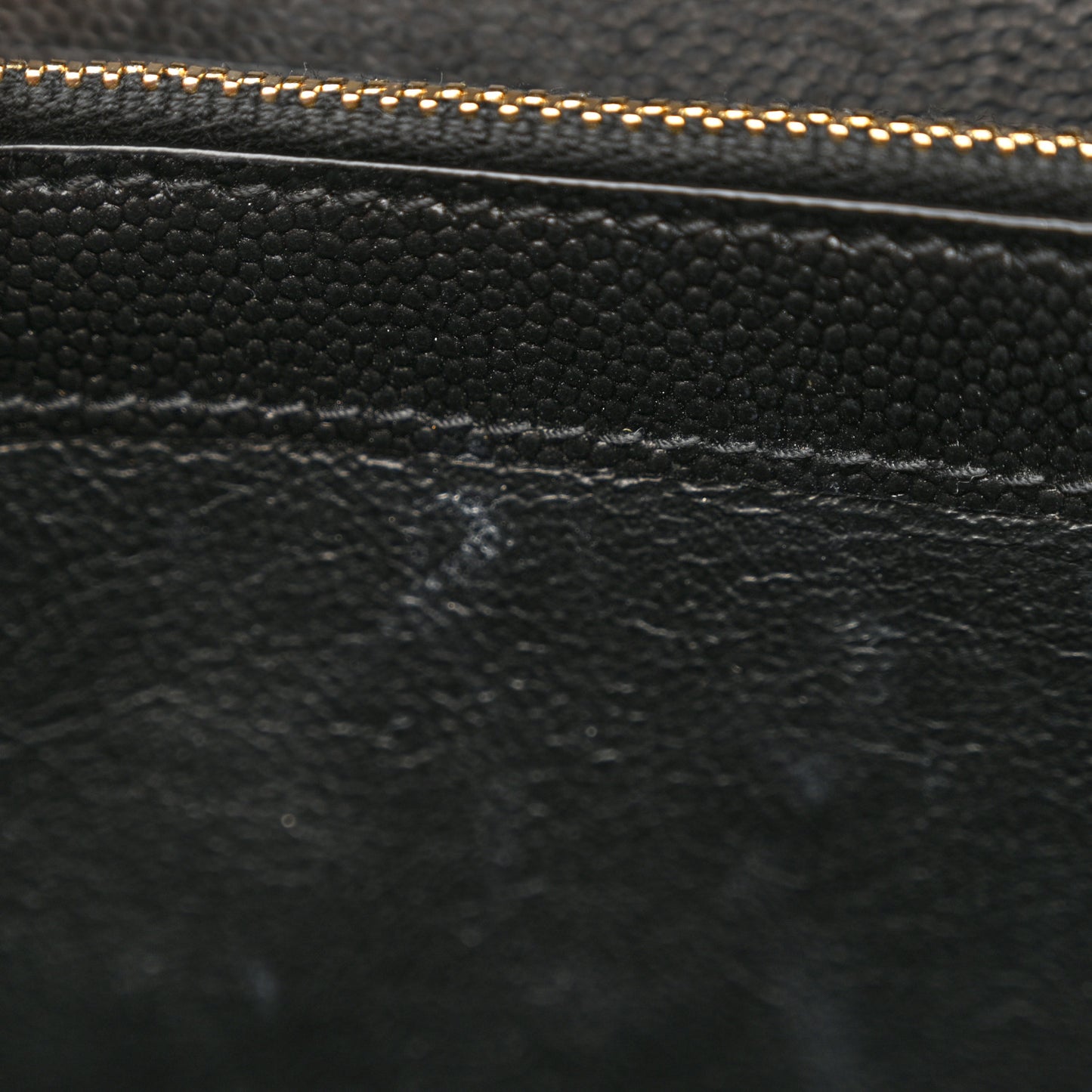 Grain De Poudre Matelasse Chevron Monogram Chain Wallet Black