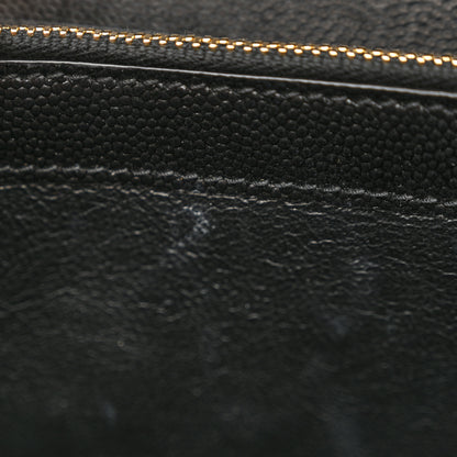 Saint Laurent Grain De Poudre Matelasse Chevron Monogram Chain Wallet Black 7 of 11