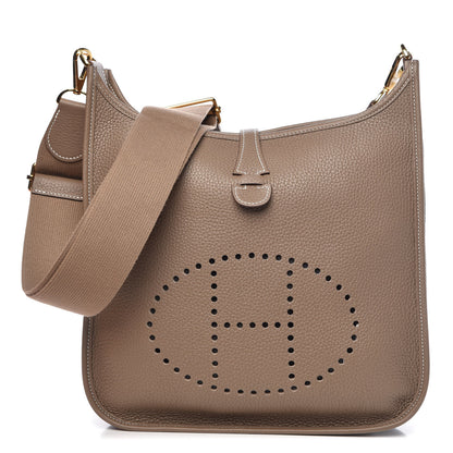 Hermes Taurillon Clemence Evelyne III PM Etoupe 1 of 10
