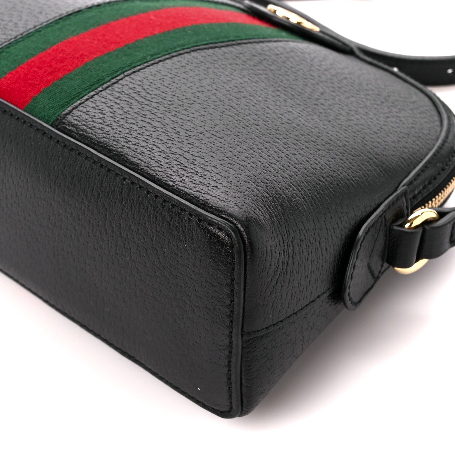 Gucci Calfskin GG Web Small Ophidia Dome Shoulder Bag Black 11 of 12