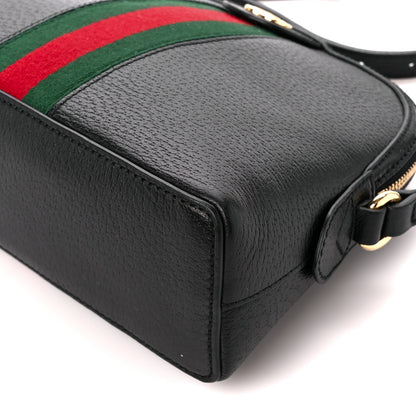Gucci Calfskin GG Web Small Ophidia Dome Shoulder Bag Black 11 of 12