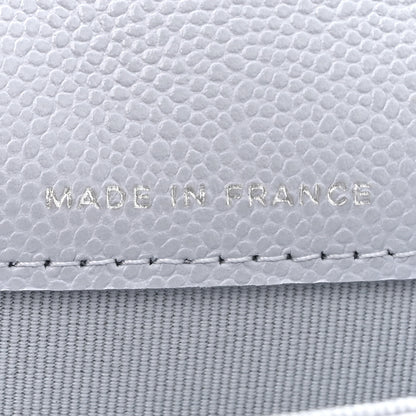 Chanel Caviar Quilted Flap Card Holder Wallet Light Grey 7 of 9