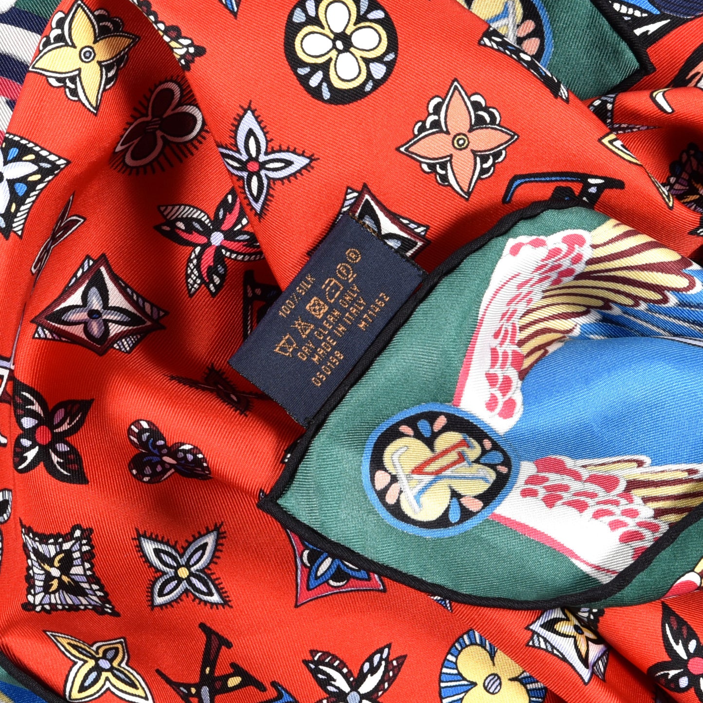 Silk Monogram Innocence Square Scarf Multicolor