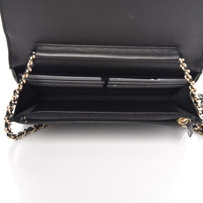 Chanel Lambskin Studded Wallet On Chain WOC Black 5 of 12