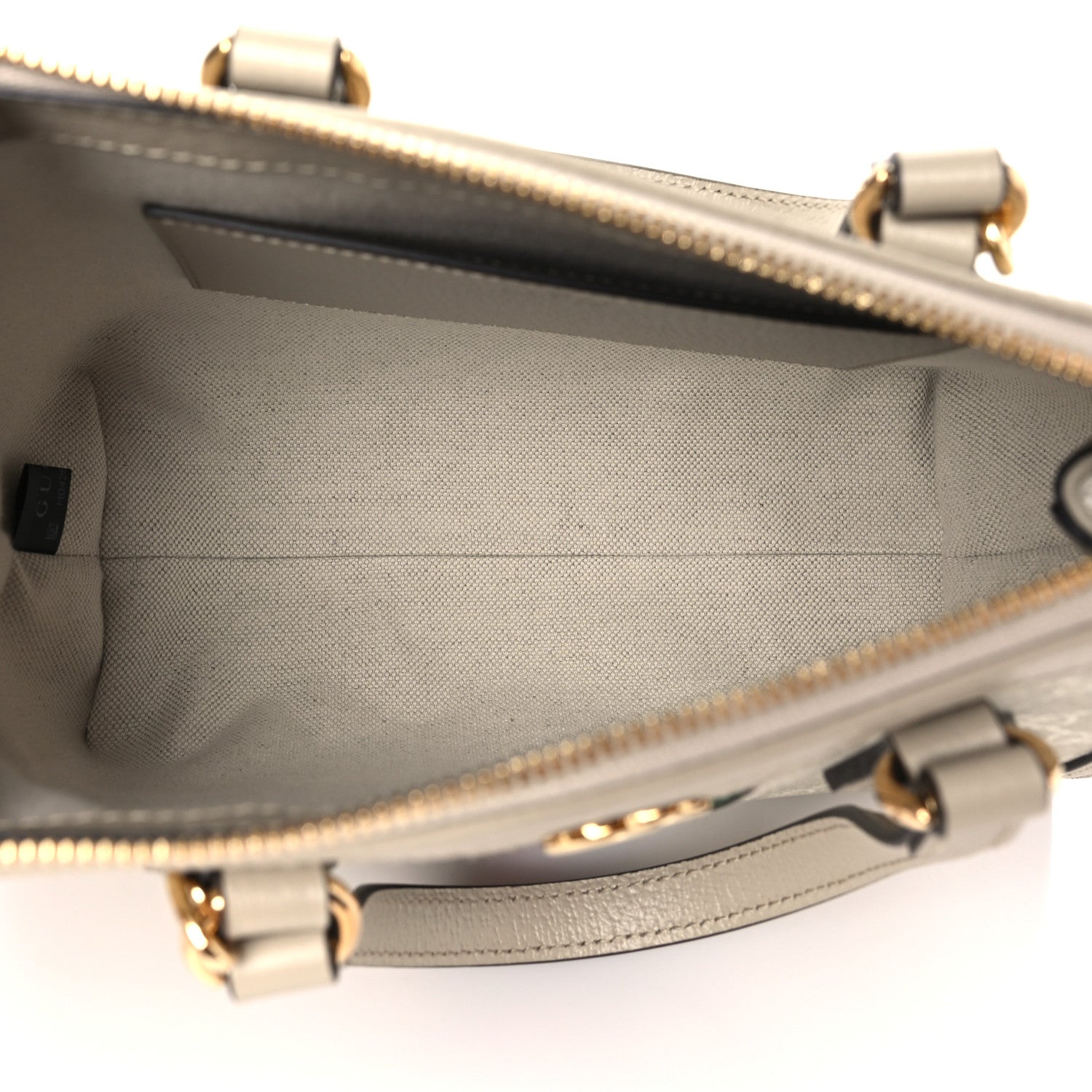 Gucci GG Supreme Monogram Textured Dollar Calfskin Web Small Ophidia Tote Bag Beige Mystic White Oatmeal 5 of 10
