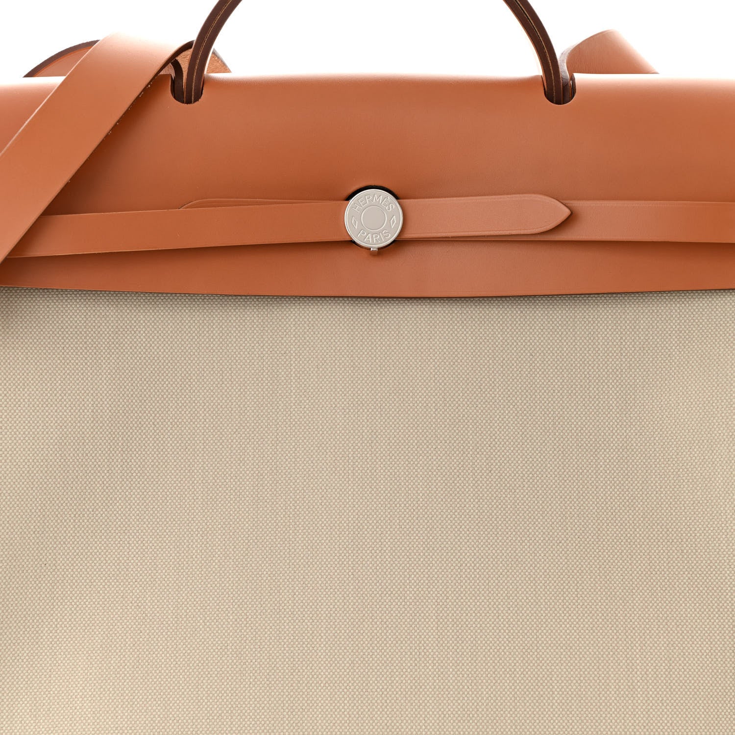 Hermes Military Toile Vache Hunter Herbag Zip Retourne 39 MM Beton Naturel 9 of 12