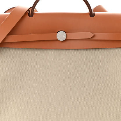 Hermes Military Toile Vache Hunter Herbag Zip Retourne 39 MM Beton Naturel 9 of 12