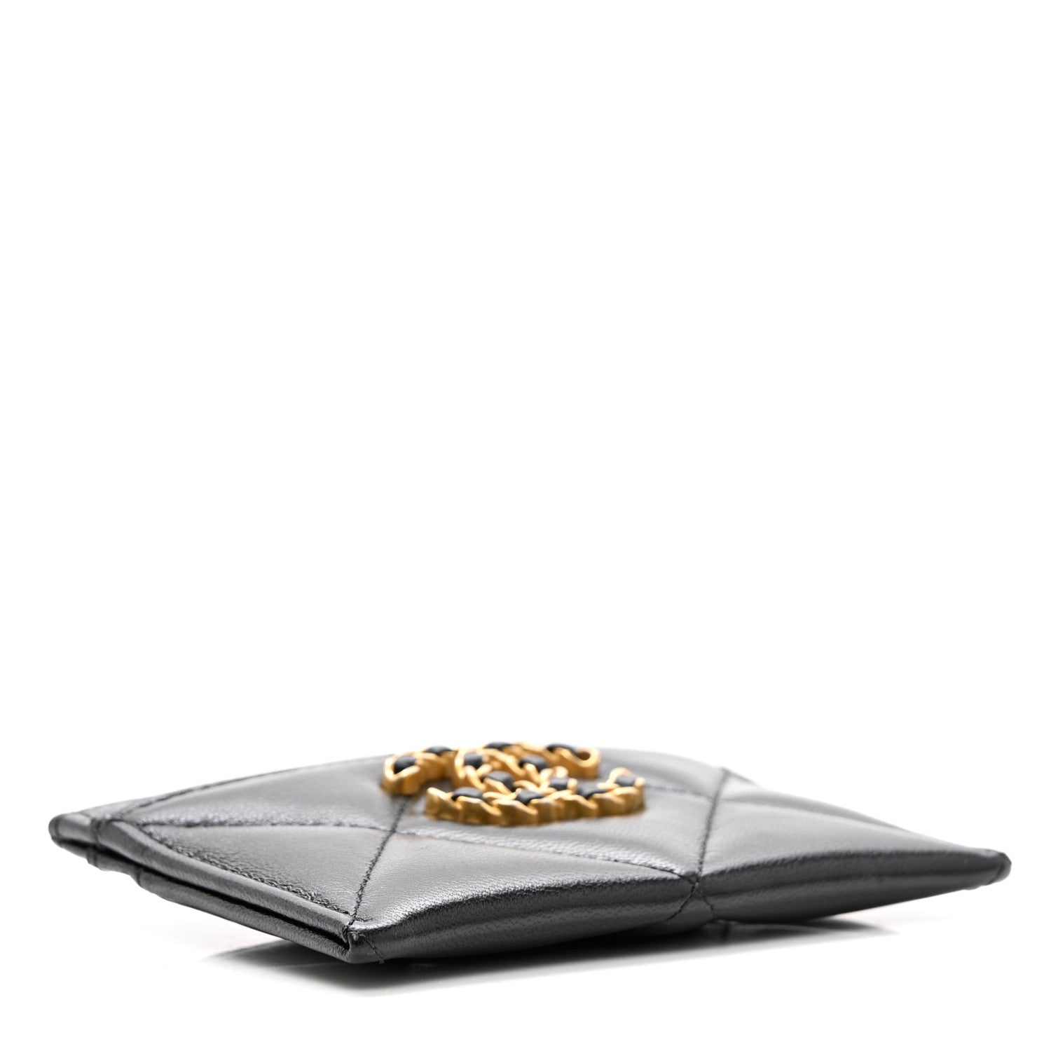 Chanel Lambskin Quilted Chanel 19 Card Holder Black 4 of 8