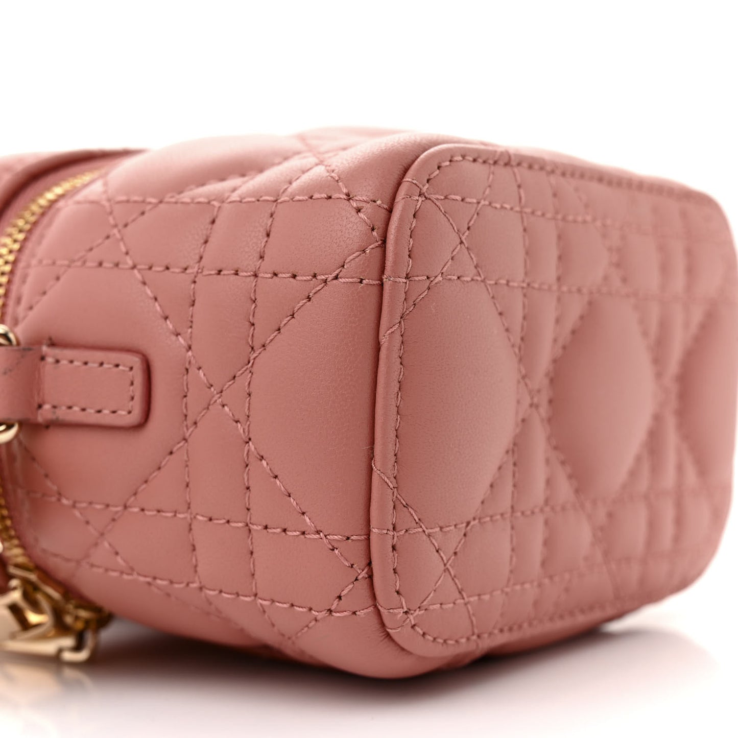 Lambskin Cannage Micro Vanity Case Deep Nude