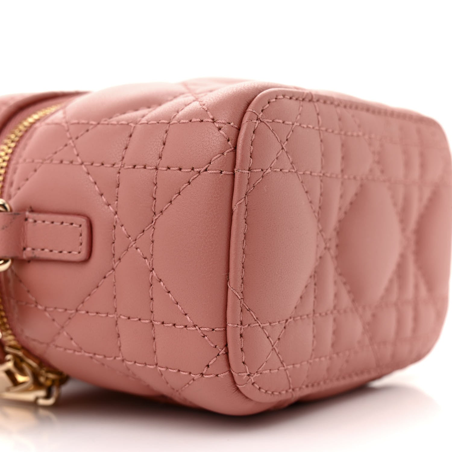 Christian Dior Lambskin Cannage Micro Vanity Case Deep Nude 8 of 9