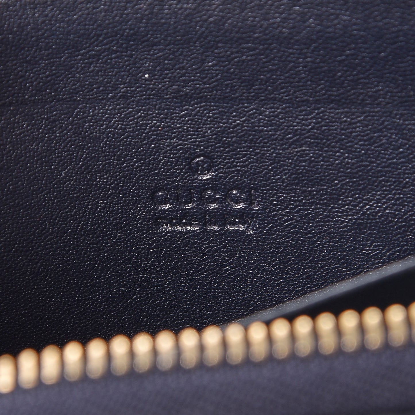 Microguccissima Zip Around Card Case Navy