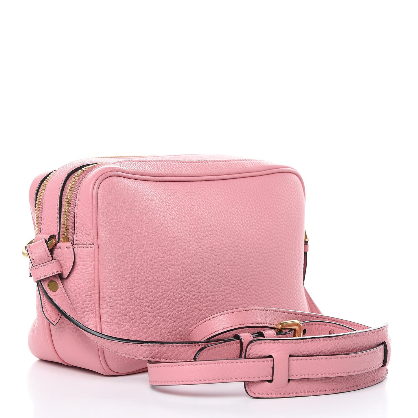 Vitello Daino Medium Double Zip Shoulder Bag Petalo
