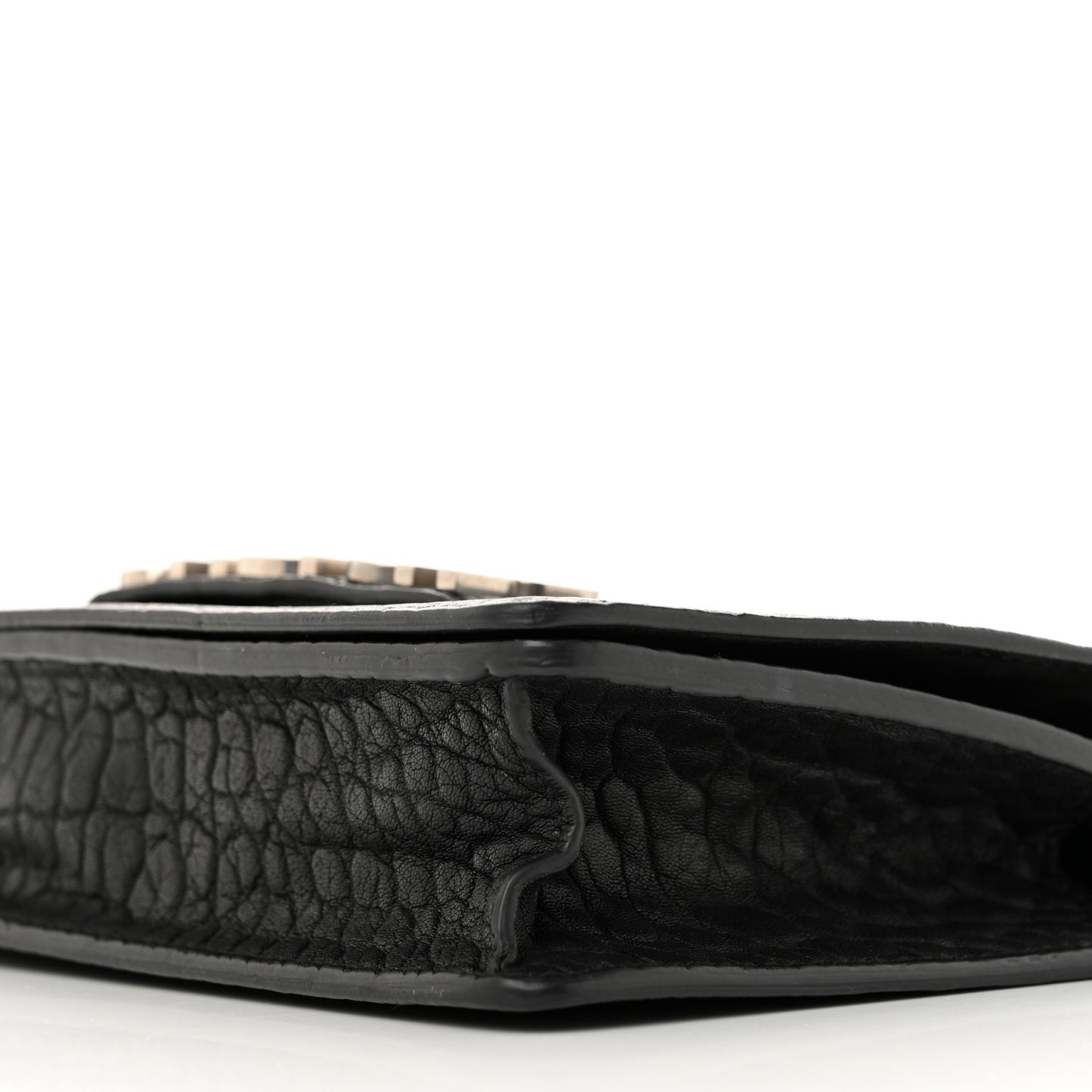 Canyon Grained Lambskin J'Adior Chain Flap Bag Black