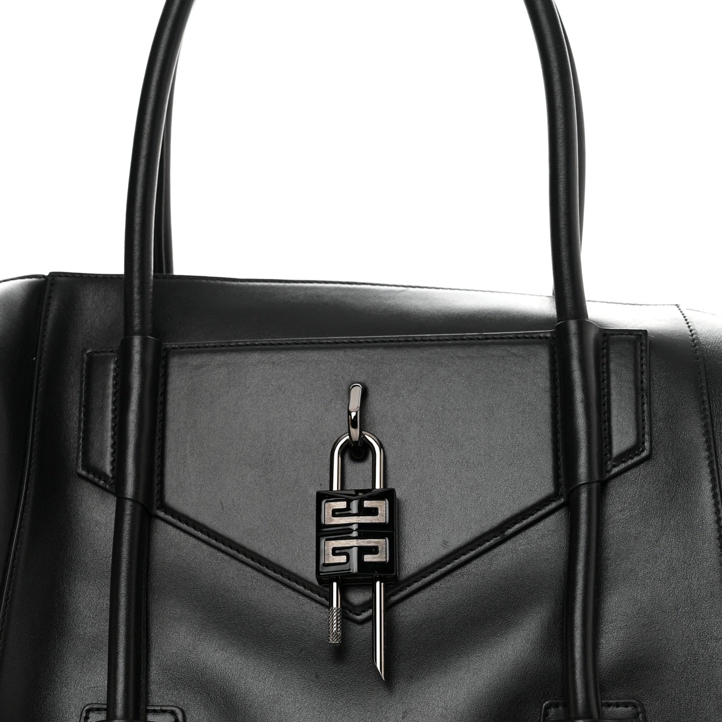 Smooth Calfskin Medium Antigona Lock Duffle Bag Black