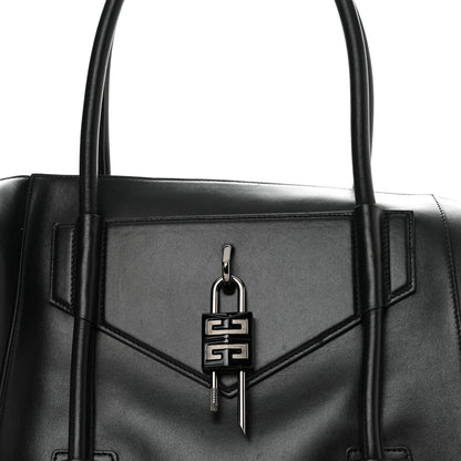 Givenchy Smooth Calfskin Medium Antigona Lock Duffle Bag Black 8 of 10