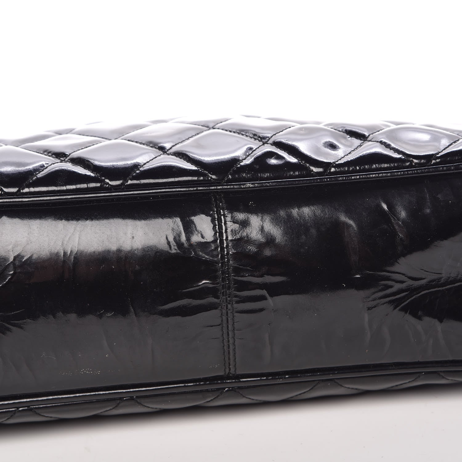Chanel Patent Quilted Shopping Tote Black 14 of 15