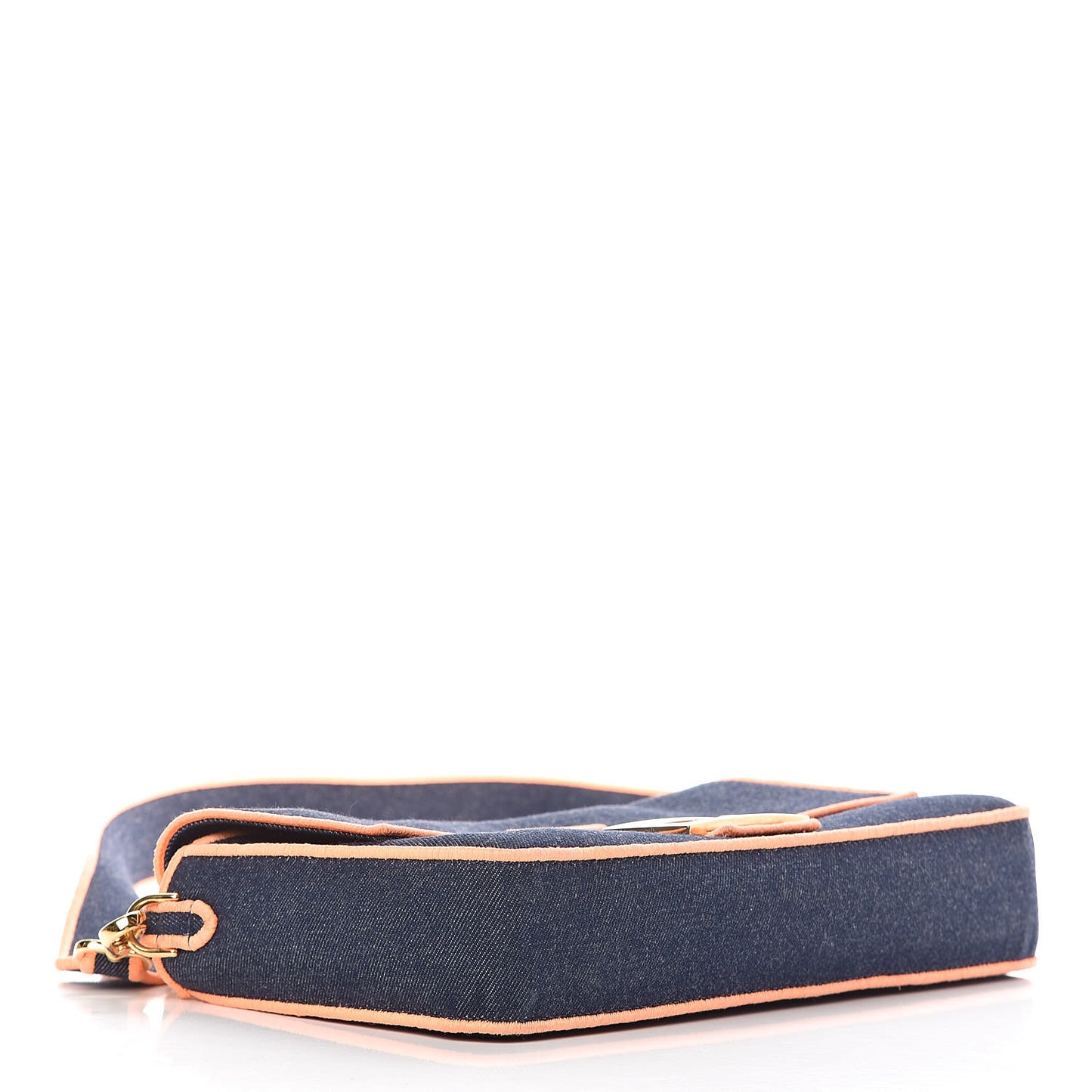 Denim Large Baguette Blue Arancio Fluo