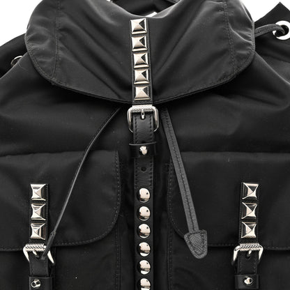 Prada Nylon New Vela Studded Backpack Black 9 of 12