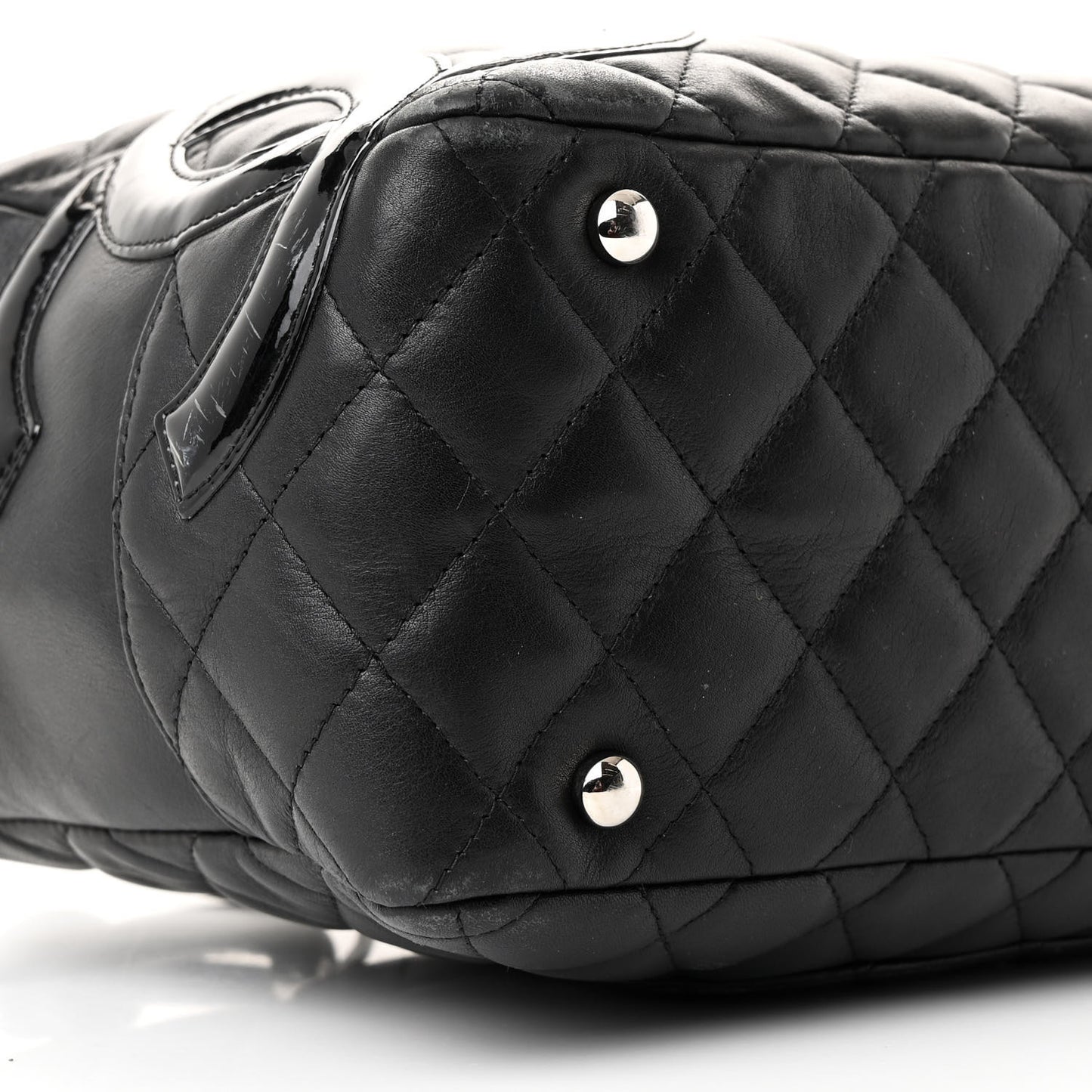 Calfskin Quilted Large Cambon Bowler Black
