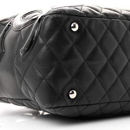 Chanel Calfskin Quilted Large Cambon Bowler Black 9 of 11