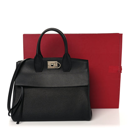 Salvatore Ferragamo Calfskin Large The Studio Bag Black 10 of 10