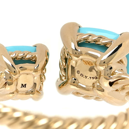 David Yurman 18K Yellow Gold Diamond Turquoise Chatelaine Bypass Ring 53 62.25 4 of 4
