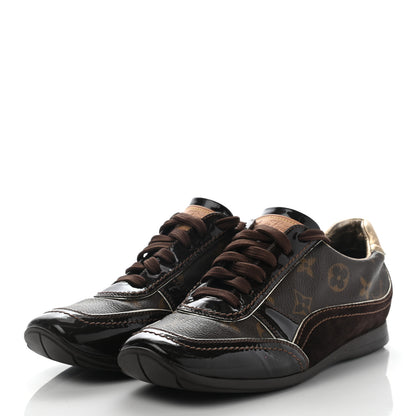 Louis Vuitton Suede Patent Monogram Speeding Sneakers 36.5 3 of 14