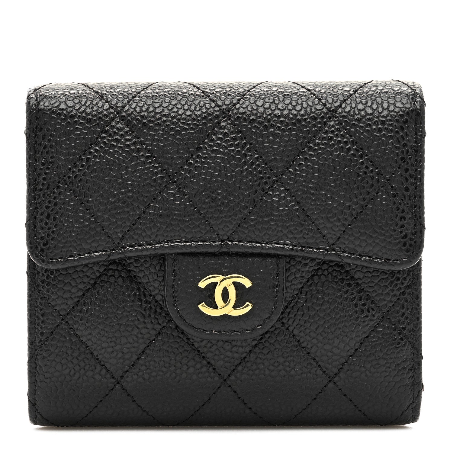 Chanel Caviar Quilted Compact Flap Wallet Black 1 of 7