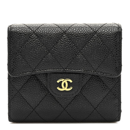 Chanel Caviar Quilted Compact Flap Wallet Black 1 of 7