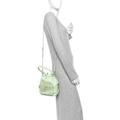 Prada Re-Nylon Saffiano Duet Bucket Crossbody Bag Acqua 2 of 10